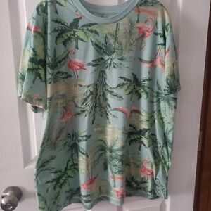 Old Navy Tropical Flamingo Print Men's T-Shirt  SZ XL